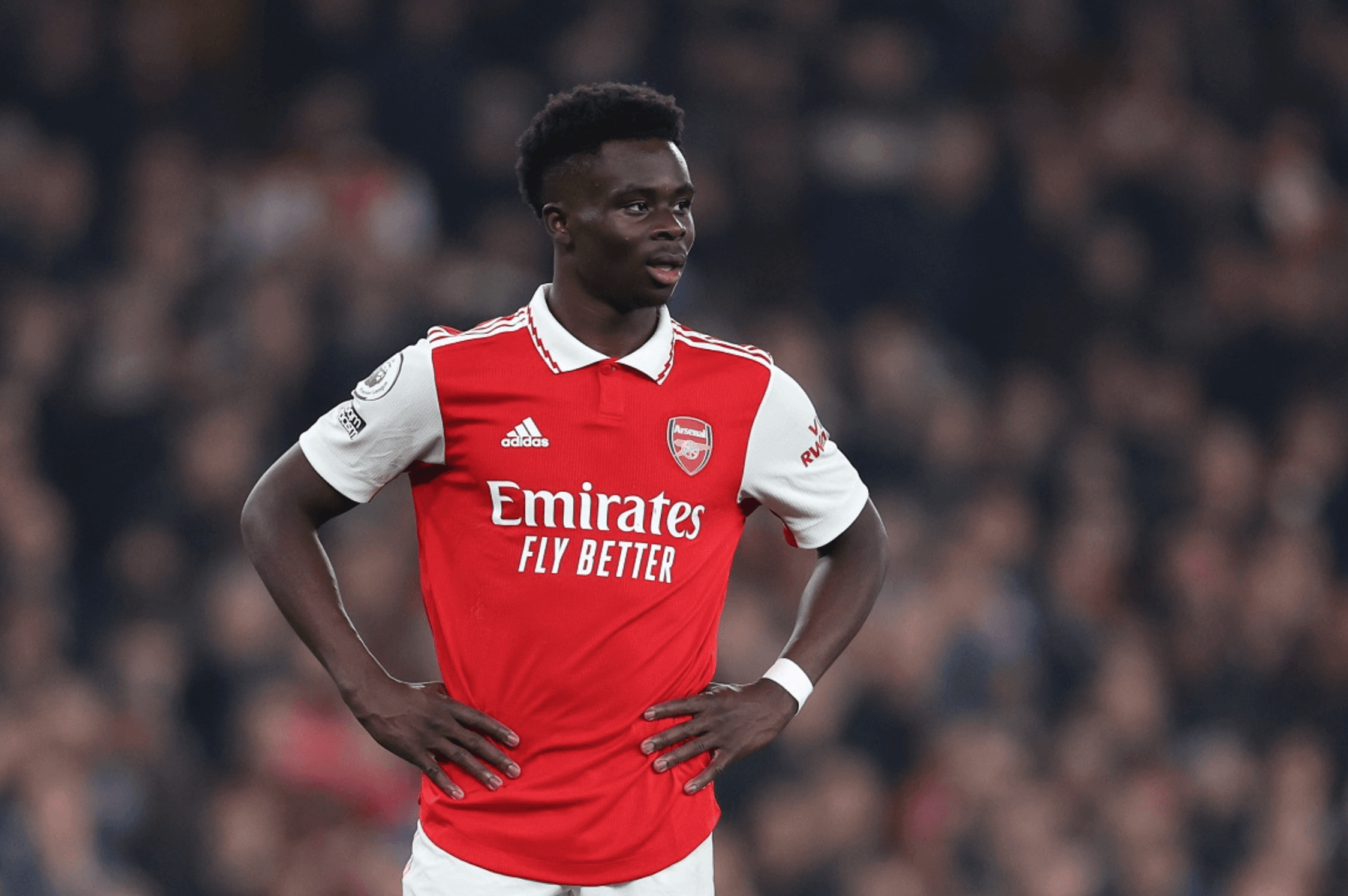Saka looks dissapointed as Points shared