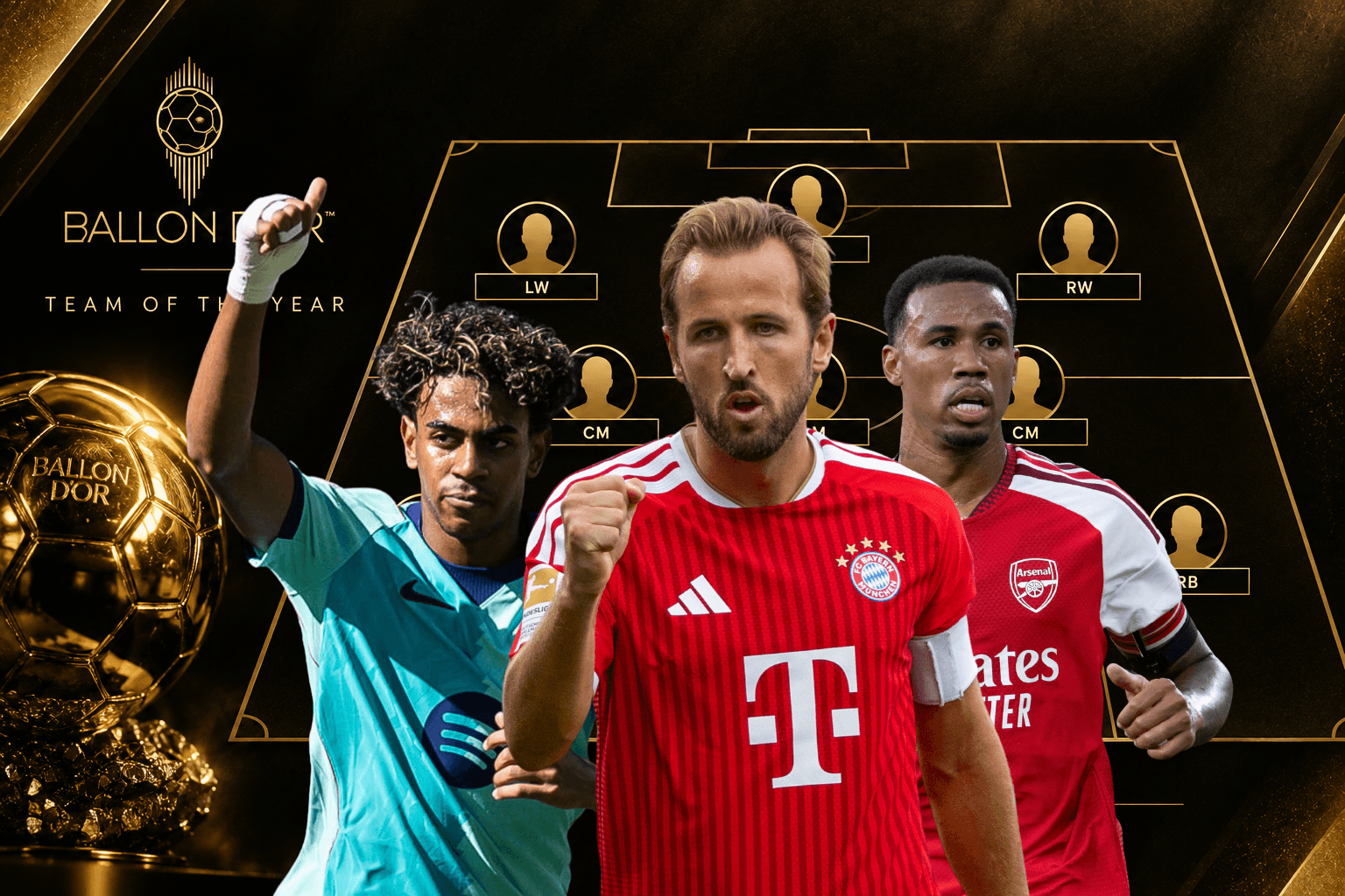 Harry Kane, Lamine Yamal, Gabriel Magalhaes, Ballon d'Or