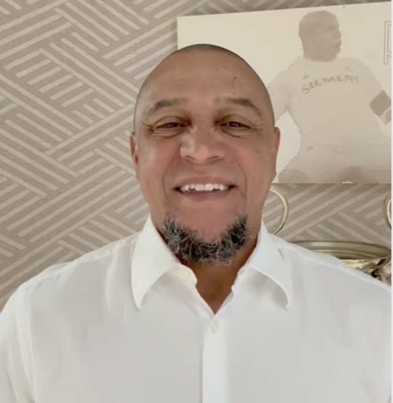 Roberto Carlos speaking to camera